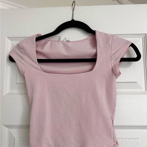 Garage Pink Square Neck Women's Crop Top